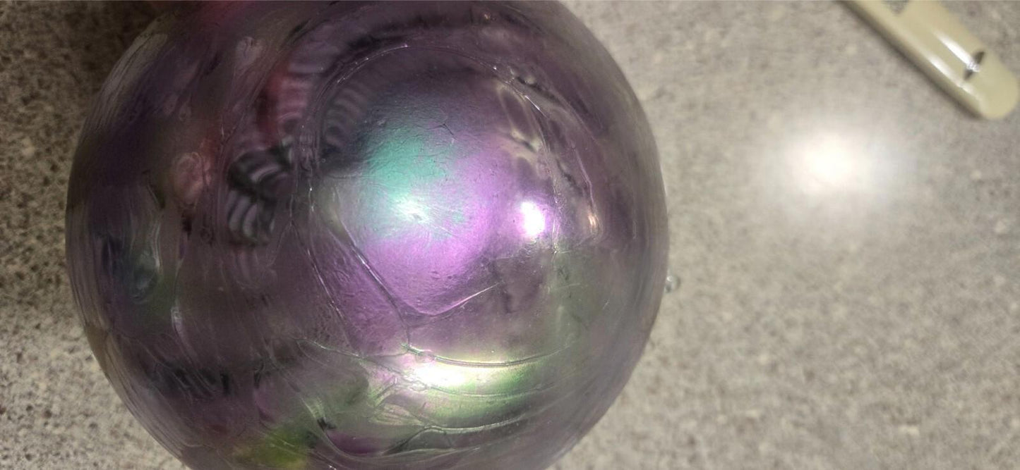 Hand Blown Studio Glass Irredecent Art BirdHouse Blenko Trout Held No Sig