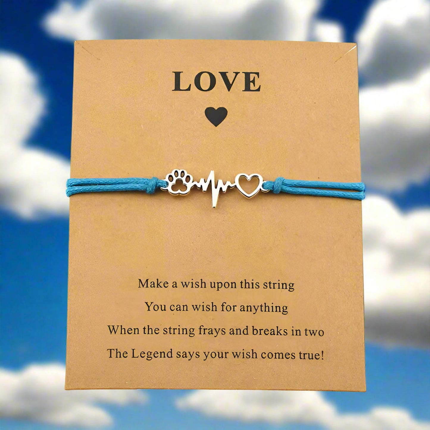 Best Friend Cat and Dog Paw Prints Pendant Charm Bracelet Love Remember Memorial