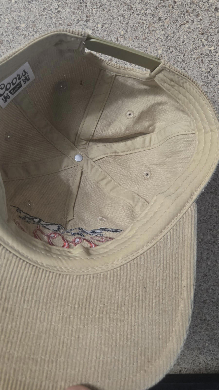 Coors Beer Alcholiania Men's Tan Snapback Cotton Corduroy Billed Hat