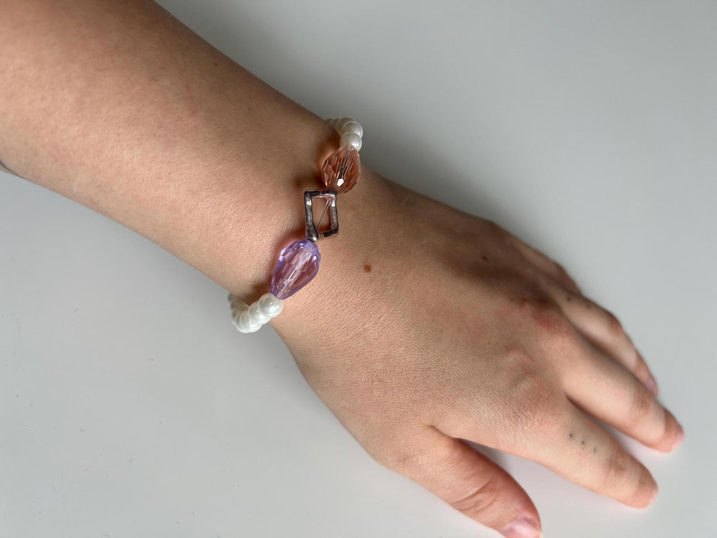 Elegant Pearl Bracelet with Accent Beads  Unique Handmade Jewelry