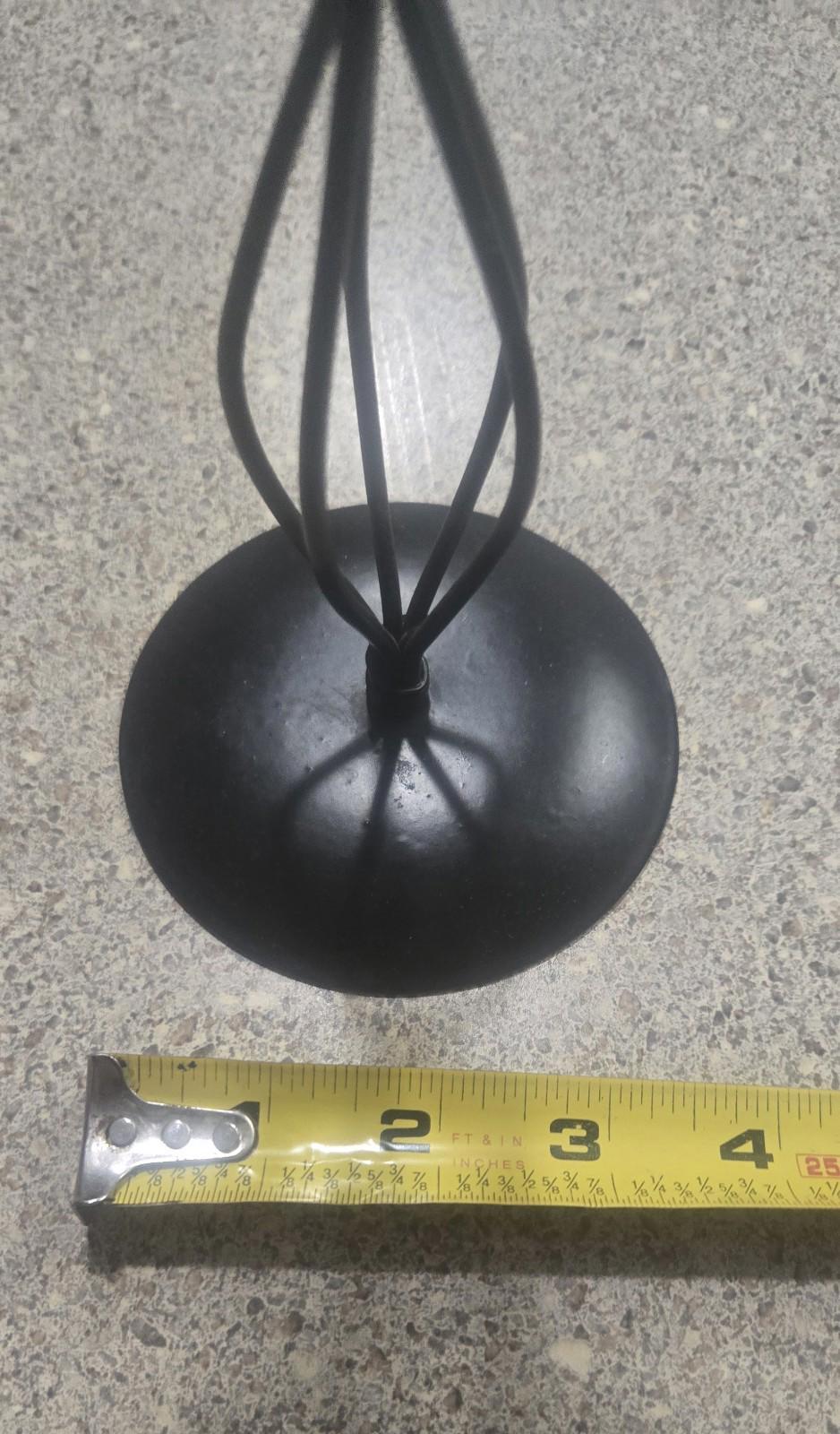 Set Of 2 Spiral Pillar Black Wire Candle Stick Holder 14.5" & 10"