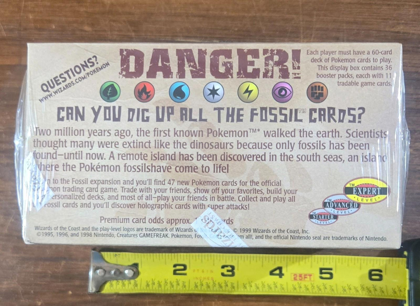 Factory Sealed st Edition 1999 Fossil Booster Box Pokemon Trading Game