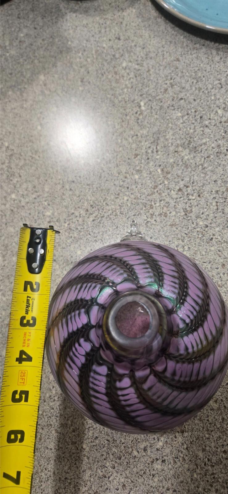 Hand Blown Studio Glass Irredecent Art BirdHouse Blenko Trout Held No Sig